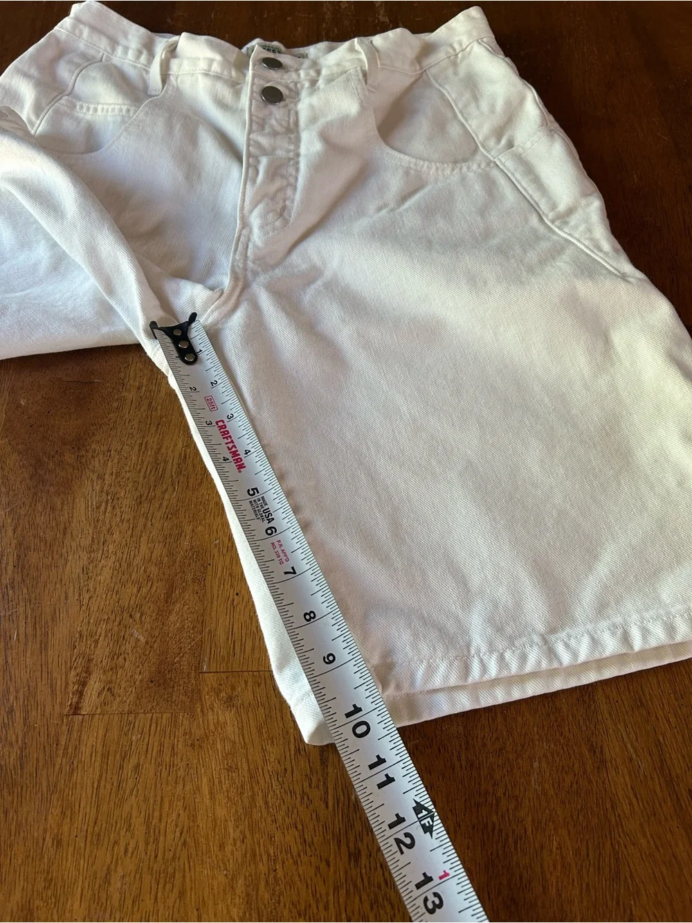 Guess Vintage 1990s White Jean Shorts Cotton Sz 30